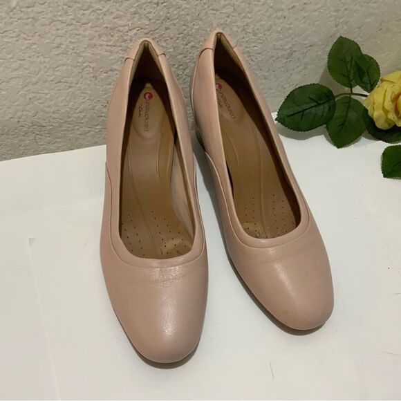 Clark’s unstructured Blush Pink Heel size 8.5 / 39.5 - Picture 4 of 10